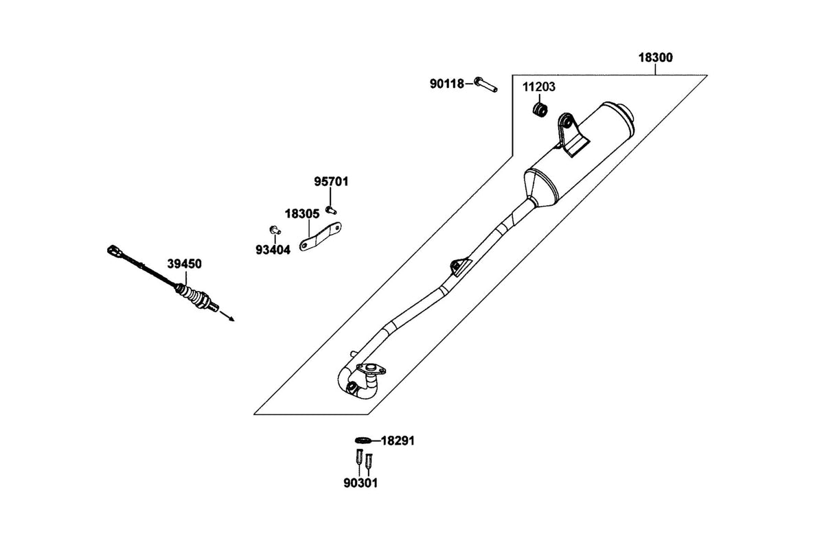 KYMCO Exhaust Muffler exploded-view diagram, MONGOOSE 110
