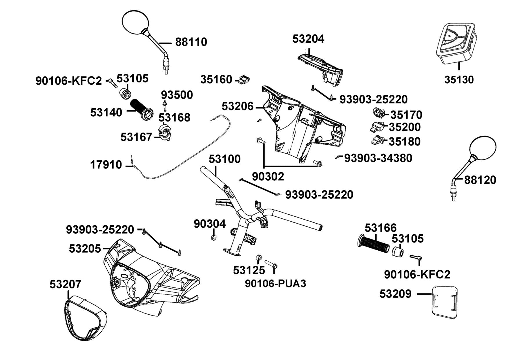 Nut U 10MM(C) — 90304-GHE8-C01 — KYMCO exploded-view diagram