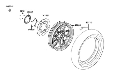 KYMCO Rear Wheel exploded-view diagram, People S 150i ABS