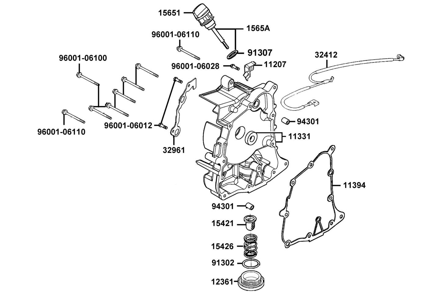 Gauge Oil Level Assy — 1565A-KUDU-W10 — KYMCO exploded-view diagram