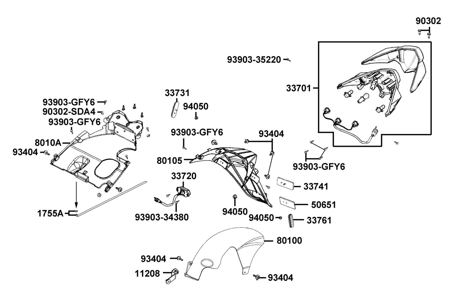 Bolt-wash 5*12 — 90302-GFY6-C00 — KYMCO exploded-view diagram