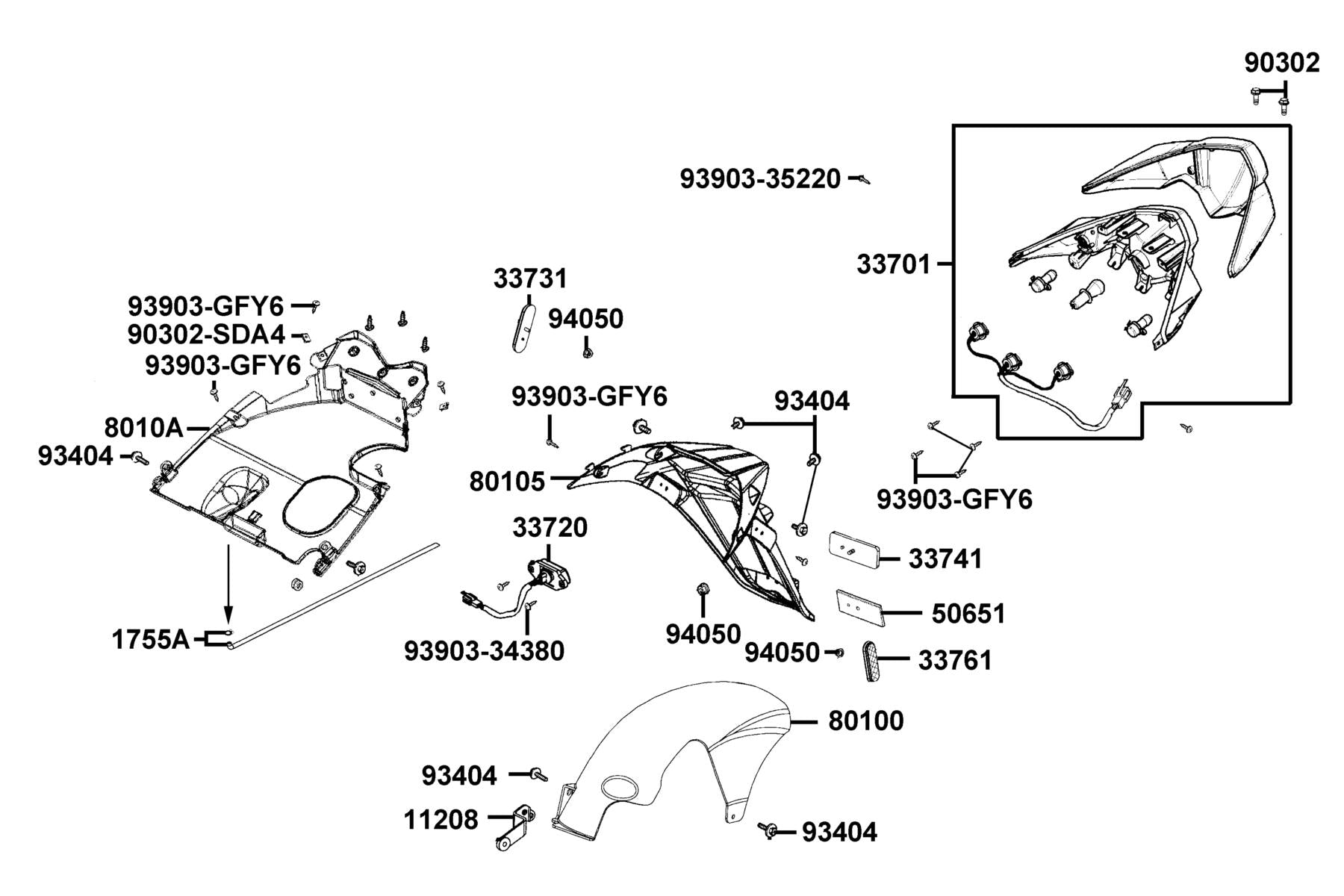 Bolt-wash 5*12 — 90302-GFY6-C00 — KYMCO exploded-view diagram
