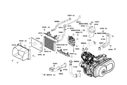 Tube Assy Water — 90914-AGA8-E00 — KYMCO exploded-view diagram