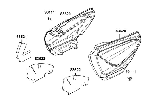 Cover L Side — 83620-ALH3-900-D54 — KYMCO exploded-view diagram