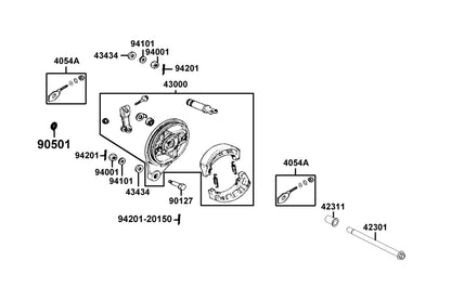 KYMCO Rr Caliper exploded-view diagram, K-Pipe 125