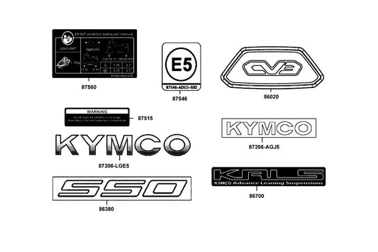 Caution List — 87515-AGJ5-E00-T01 — KYMCO exploded-view diagram