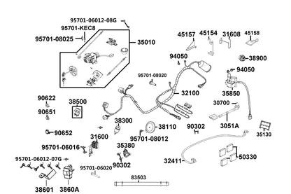 KYMCO Wire Harness exploded-view diagram, Like 150i ABS