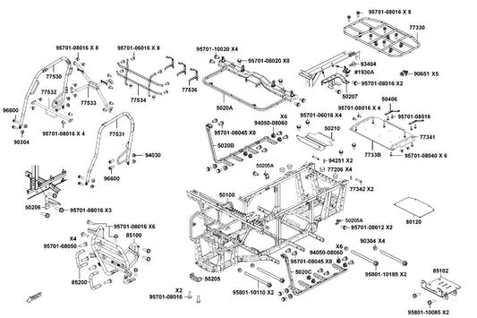 L Pipe Comp Roof — 77531-AKB9-M00 — KYMCO exploded-view diagram