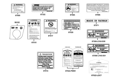 KYMCO Caution Label exploded-view diagram, MXU 450