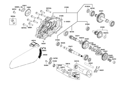 KYMCO Transmission exploded-view diagram, MONGOOSE 110