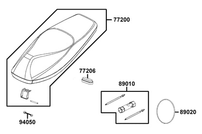KYMCO Seat exploded-view diagram, Agility 125