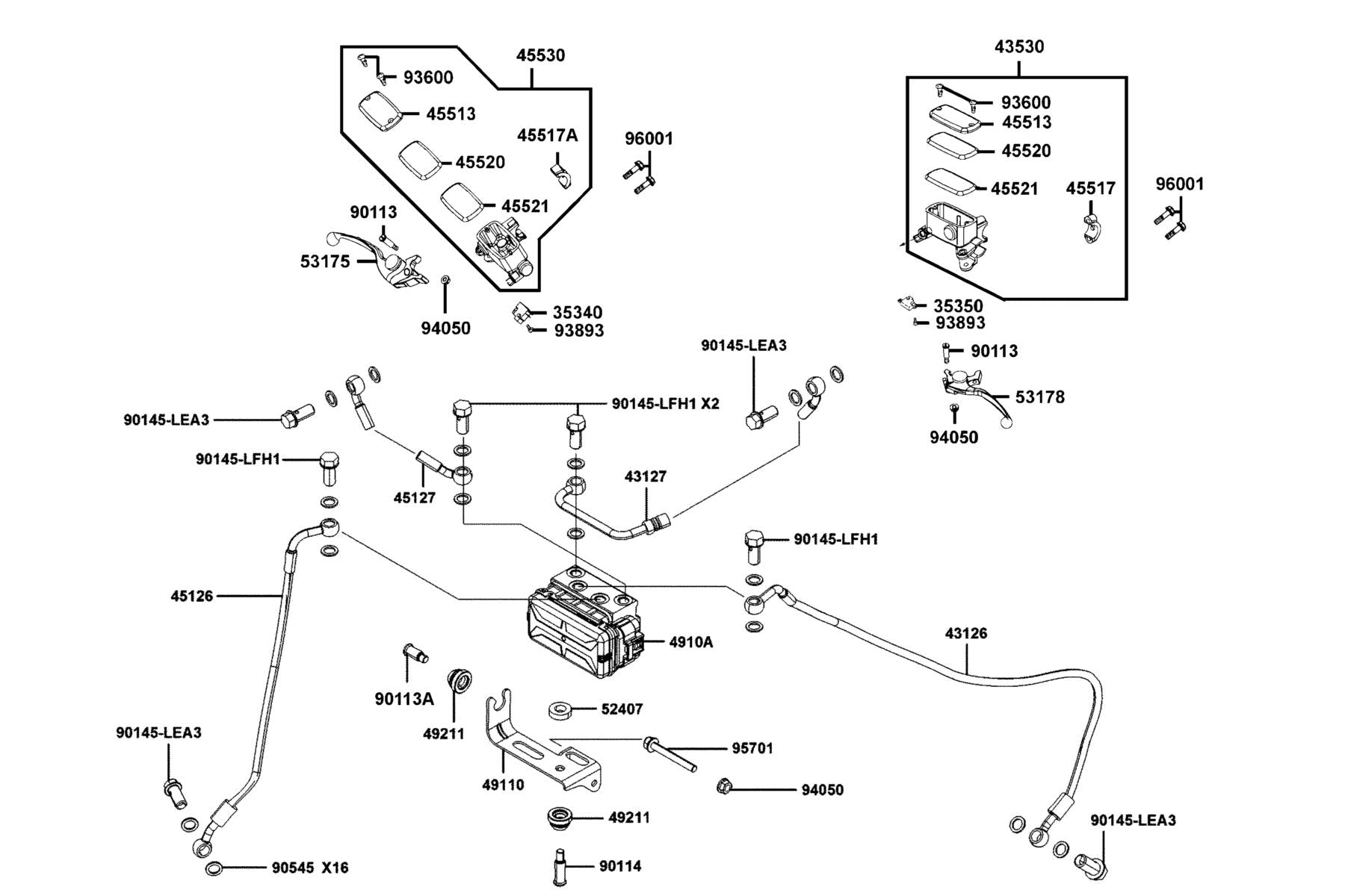 Oil Bolt 10x22 — 90145-LFH1-E00 — KYMCO exploded-view diagram