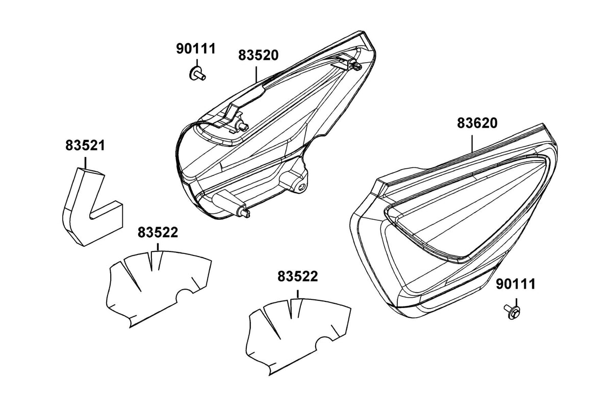 KYMCO Body Cover exploded-view diagram, SPADE 150