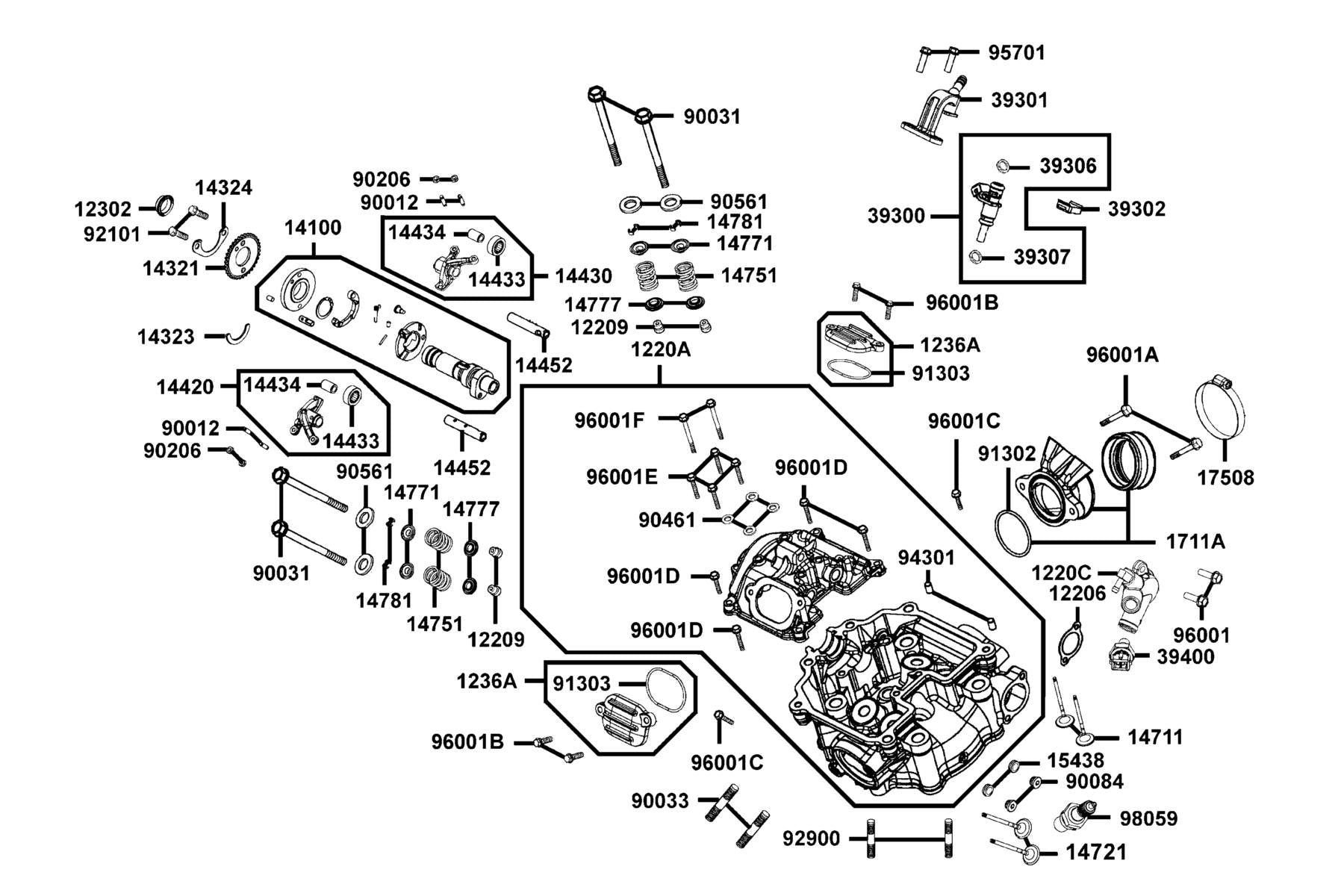 Cap Assy Tappet Adjusting Hole — 1236A-PWB1-900 — KYMCO exploded-view diagram
